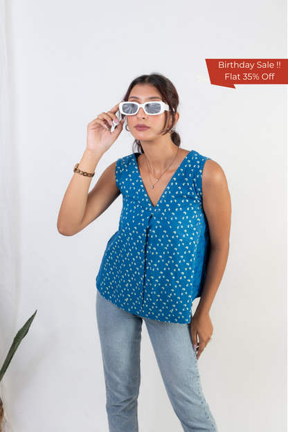 Iris Indigo Top