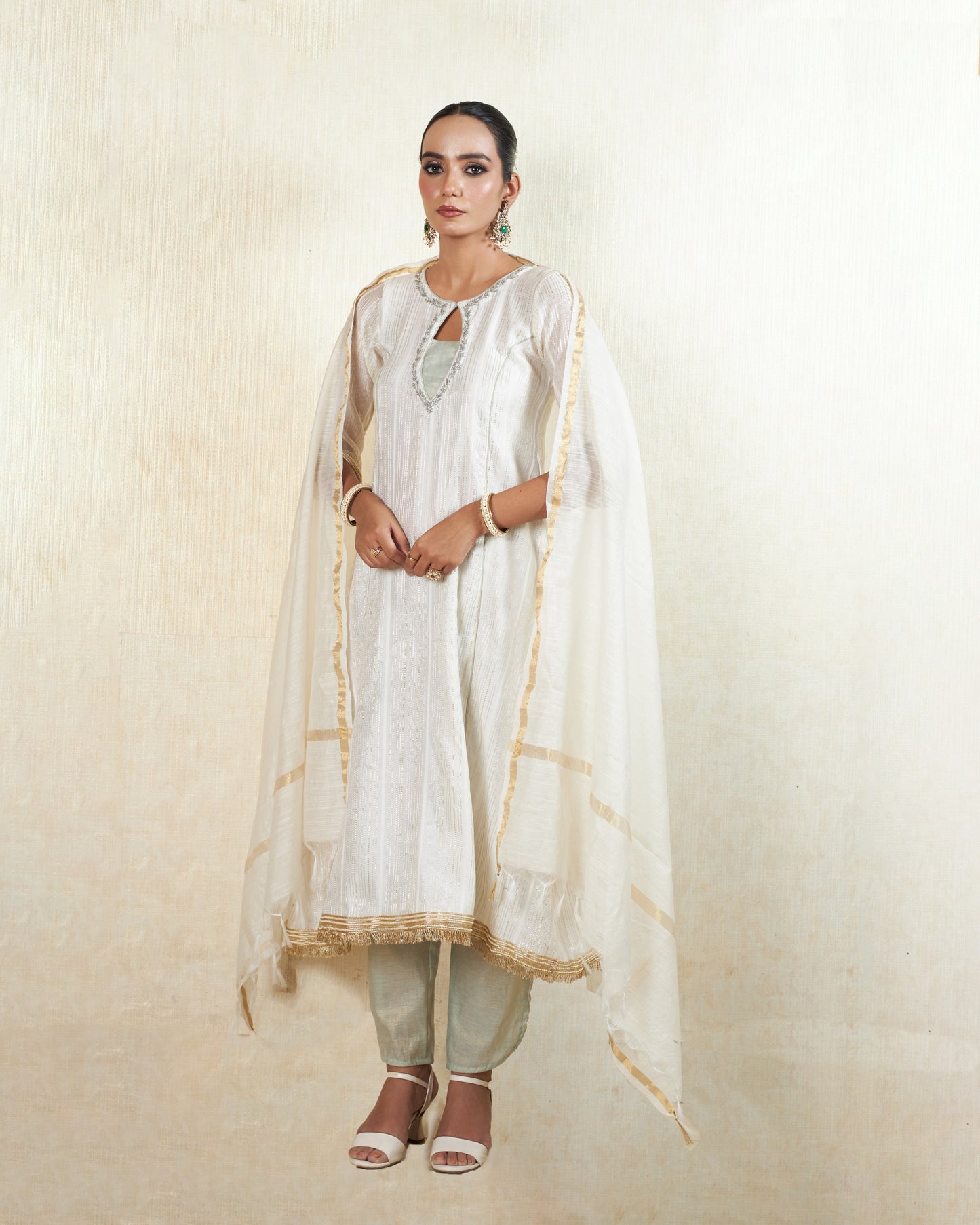 Ivory Noor Anarkali Suit