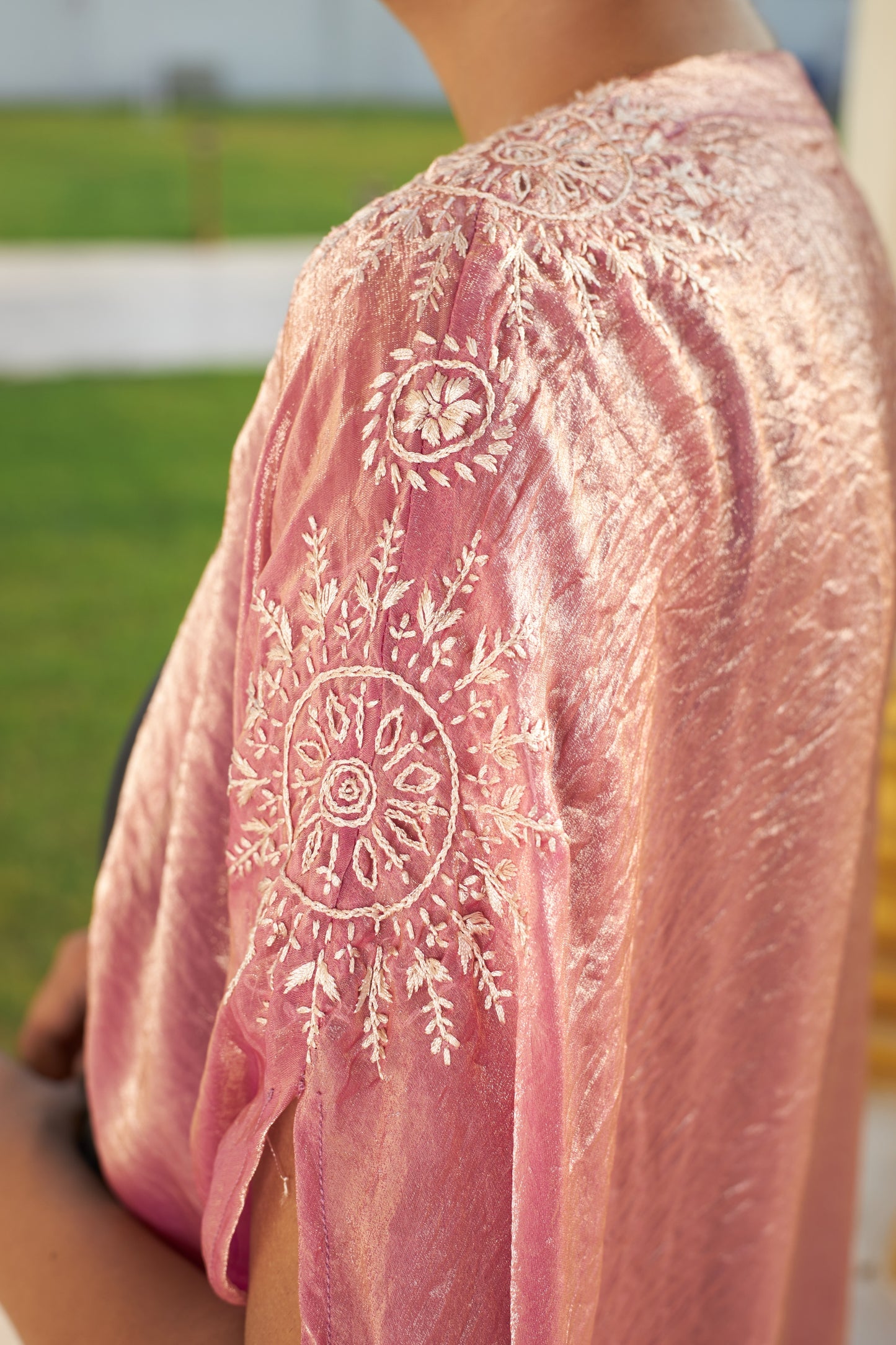 Chikankari Blush Shrug